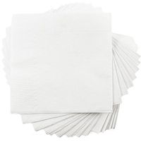 JAM PAPER Small Beverage Napkins - 5 x 5 - White - 250/Pack