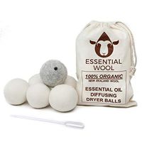 Wool Dryer Balls - Made for Essential Oils 6-Pack, Organic Reusable Natural Aromatherapy Diffuser Clothes Laundry Fabric Softener by Essential Wool
