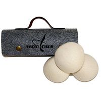 Woolous 100% Wool Laundry Dryer Balls – Naturally Reduce Wrinkles, Static, Drying Time, 3-Pack