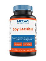 Nova Nutritions Soy Lecithin 1200mg, Non-GMO Supplement 150 Softgels