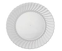 WNA 18 Count Classicware Fluted Plastic Plate, 9", Clear