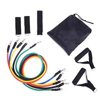 11Pcs Exercise Resistance Bands Set - 5 Stackable Fitness Bands Stretch Training with Door Anchor, Ankle Straps, Carrying Case for Resistance Training, Physical Therapy, Pilates,Home Workouts