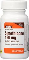 Simethicone 180mg Softgels Anti-Gas Generic for Phazyme Ultra Strength 60 Softgels, Total 240 ea. by Rugby