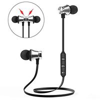 BOSS&KO Magnetic Cordless Stereo Bluetooth Headphones, Wireless Earbuds with Built-in Mic, Lightweight Earphones for Smart Phones and Tablets, in-Ear Headset for Music, Sport, Running, Exercise
