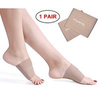 MGANG Compression Arch Sleeves, Lastest Upgraded, Perfect with Plantar Fasciitis Socks, Arch Support Brace for Women Men, Pain Relief, Heel Spurs, Flat Arches, Daily Wear, 1 Pair Beige S