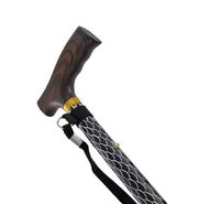 Scallop Etched Folding Cane Color: Black