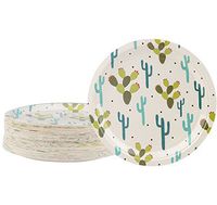 Disposable Plates - 80-Count Paper Plates, Cactus Party Supplies for Appetizer, Lunch, Dinner, and Dessert, Kids Birthdays, 9 x 9 inches