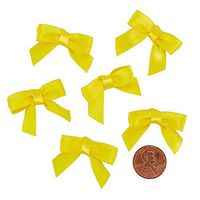 Pre-Tied Tiny Satin Bows - 1-3/8" X 1"- Dandelion - Package 50