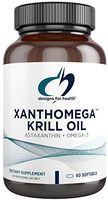 Designs for Health XanthOmega - Krill Oil Softgels, 12mg Natural Astaxanthin + Omega 3 (60 Softgels)