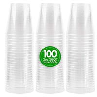 Plasticpro 2 oz Shot Glasses Crystal Clear Disposable Hard Plastic Shot Cups - Tumblers, Great for Whiskey, Jello, Shots, Tasting, Sauce, Dips, Samples Pack of 100