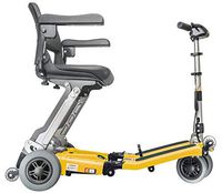 Freerider Luggie Elite -Folding Mobility Scooter with Lithium-ion Battery for Adults and Seniors, Heavy Duty, Portable, Lightweight, Airline Approved, Yellow