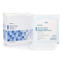 USP Type VII Gauze Sponge, McKesson, Cotton 12-Ply 4 X 4 Inch Square Sterile, 16-42442 - Pack of 50