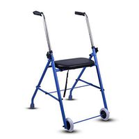LJHHH Folding Rollator Walker,Portable Folding Auxiliary Walking Belt,Lightweight Aluminium Walking Mobility Aid,Non-Slip Drop-Proof Walker