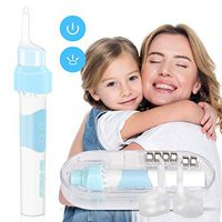 Ear Wax Removal Tool Kit, Electric Ear Cleaner, Ear Wax Vacuum with LED Light Soft Silicone Automatic Earwax Removal Tools