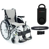 S-Ergo 125 Ergonomic Wheelchair | Seat Size 16" X 17" | Flip-Back Armrest | Swing Away Footrest | Frame Color Silver & Free 130 dB Black Safety Alarm! + Black Belt!