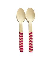 Perfect Stix Chevron Spoon 158 36-Purple Printed Wooden Spoons with Purple Chevron Pattern, 6" (Pack of 36)