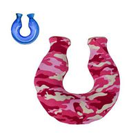 Red Camouflage Style Suede Cover U-Shaped Hot Water Bottle - 1.4 Liter