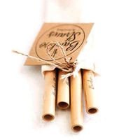 Reuseable Bamboo Straws - Set of 4 with Bamboo Straw Cleaning Tool and Carrying Case