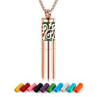 Maromalife Diffuser Necklace Essential Oil Container Necklace Rose Gold 316L Stainless Steel Aromatherapy Locket Anxiety Whistle Necklace Men/Women Gift Set