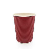 Blue Sky 1810 12 Count Ripple Cups, 16 oz, Burgundy