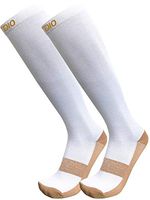 Plus Size Wide Calf Graduated 15-20mmHG Knee High Copper Compression Socks For Men & Women (XXL/XXXL, White)