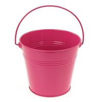 Metal Pail Buckets Party Favor, 5-inch (Fuchsia)