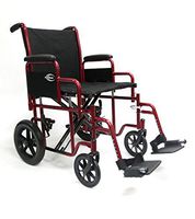 Karman Bariatric Transport Chair with Removable Armrest Seat, Burgundy, 20"