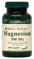 Simply Natural Magnesium 500 MG, 100 Capsules