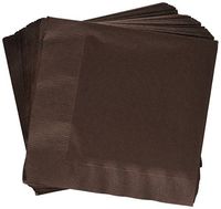 Creative Converting Paper Napkins, 3-Ply Luncheon Size, Chocolate Brown Color, 50-Count Packages (Pack of 5)