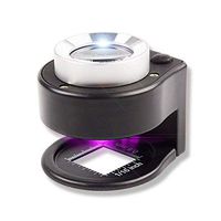 Loupe 60X Magnifying Glass with LED Light with Scale Portable Jewelry Identification Watch Print Identification Repair Black 42 * 35 * 19mm Magnifying Glass