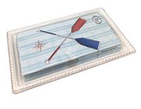 Ideal Home Range 3-Ply Paper Paddle, 16 Count Guest Towel Napkins with Boston International Antique White Ceramic Caddy Tray