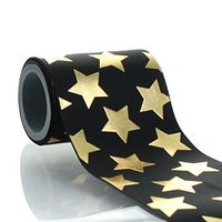 3" Black w/Gold Stars Grosgrain Ribbon 5yd
