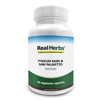 Real Herbs Pygeum Bark Pure Extract 4:1 350mg and Saw Palmetto Pure Extract 3:1 350mg - 700mg - Promotes Prostate Health, Supports Urinary Tract Health- 50 Vegetarian Capsules - Gluten Free