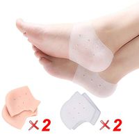 Twdrer 4Pairs Gel Heel Sleeves, Breathable Silicone Heel Socks, Unisex Silicone Moisturizing Heel Sock, Plantar Fasciitis Silicone Gel Sleeve Breathable, Reduce Pressure On Heel