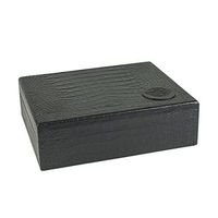 Tampa Fuego 20 Cigar Crocodile Grain Leather Humidor Cedar Box Black