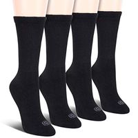 Doctor's Choice Women's Non-Binding Circulatory Diabetic 4 Pack Black Cushioned Crew Socks Shoe Size 4-10