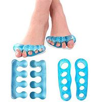 Bcurb Toe Gel Stretchers & Separators - Toes Straightener Alignment Spreaders and Spacers for Relaxing Toes Yoga Sports Pedicure Men and Women (Small/Blue/4pcSet)