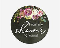 My Shower to Yours Stickers, Chalkboard Baby Shower and Bridal Shower Event Favor Labels (#379-027-T004)