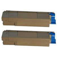 Amsahr 43324404 Okidata 43324404, C5500n Remanufactured Replacement Toner Cartridge with Two Black Cartridges