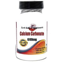 Calcium Carbonate 600mg * 100 Caps 100% Natural - by EarhNaturalSupplements