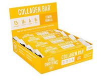 Collagen Protein Bars with MCTs - Vital Proteins Collagen Bars - 16-17g of Protein, 6-8g of Fiber, 4g of Sugar or Less Per Bar (Lemon Vanilla)