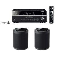 Yamaha RX-V585 7.2-Channel Network AV Receiver with MusicCast, Wi-Fi and Bluetooth - with 2 Pack WX-021 MusicCast 20 Wireless Speaker, Black