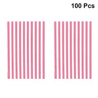 TOYANDONA 100pcs Gift Wrapping Bags Candy Treat Bags Stripe Goodie Bag for Wedding Baby Shower Birthday Party Dessert Cookie Snack Party Favorï¼ˆPinkï¼‰