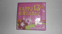 Happy 13th Birthday Party Napkins - Aloha Hawaiian Style, Pink Flower Decorations, Sweet Thirteen Birthday Napkins, Teen Girls Birthday Napkins (3)