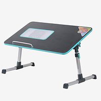 WDDMFR Aluminum Alloy Laptop Desk, Cooling with USB Fan Laptop Table, Height Adjustable Home Folding Breakfast Bed Tray