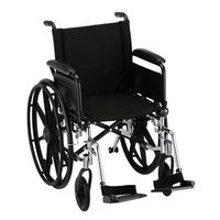 Nova MedicalProducts Healthcare 18" Lightweight Wheelchair with Full Arms and Footrests