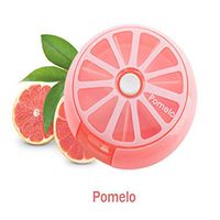 ToiM 7-day Fruit Theme Cute Mini Portable Rotating Pill Case Smart Weekly Pill Organizer Travel Containers (Pomelo)