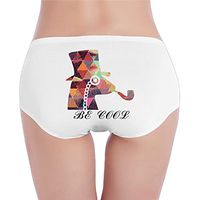 Geometry Llama Tobacco Pipe Women No Pinching Sexy Hipster Brief Panty Medium White