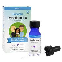Probonix Probiotics for Adults, Organic, Non-GMO Liquid Probiotic Drops, 12 Live Probiotic Strains, Lactobacillus Acidophilus, Helps Gas, IBS, Lactose Intolerance, and More - Grape - 1 Month Supply