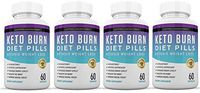 Keto Diet Pills Burn Shred BHB Salts Advanced Ketogenic Supplement Exogenous Ketones Ketosis Weight Loss Fat Burner Boost Energy Metabolism Men Women 60 Capsules 4 Bottles
